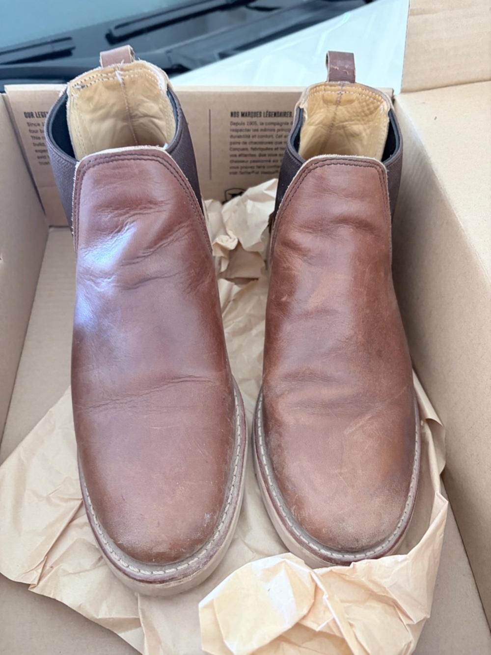 Women's Brown Leather Chelsea Ankle Boots